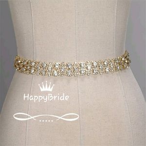 COPY - Gorgeous Gold Rhinestone Bridal Sash/Belt